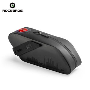 ROCKBROS Túi gắn đuôi xe đạp với ánh sáng hoàn toàn không thấm nước ổn định MTB xe đạp đường trường Túi yên ngựa thông minh phanh cảm biến đèn hậu 5 chế độ