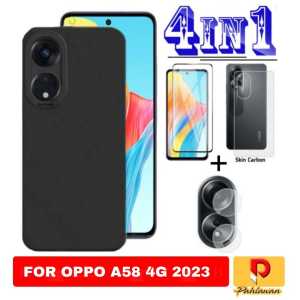 PROMO PAKET 4 IN 1 SOFT CASE OPPO A18 2023 / OPPO A38 4G / OPPO A38 4G NFC 2023 / OPPO A58 4G / OPPO A78 4G / OPPO RENO 8T 4G / OPPO A17 Slim Matte Premium Soft case