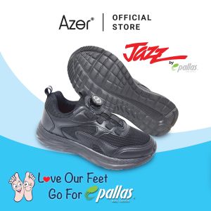 PALLAS JAZZ Black Button-Up School Shoe 205-0232 307-0232 / Kids Comfortable School Shoe / Kasut Sekolah HItam
