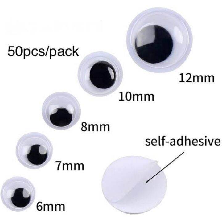 Moving / Googly Eyes with Adhesive (50pcs/pack) | Lazada PH