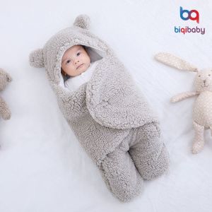 【Local Send Out】Baby Blanket Newborn Baby Swaddle Wrap Soft Winter Plush Blanket Baby Bedding Receiving Blanket Sleeping Bag