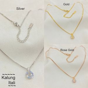 Kalung Wanita Titanium Liontin Anti Karat Simple Aksesoris Perhiasan