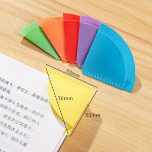 KEYOOL 6pcs Fan-Shaped Bookmarks Multi-Function Anti-Curl Book Page Clips  PP Page Markers Gift