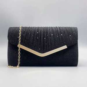 Elegant Fashionable Clutch Bag Party Wedding Gold Trim Sparkling Design Perfect for Special Occasions