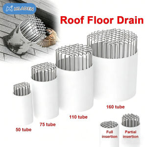 MLADEN Round Roof Floor Drain Anti-blocking Stainless Steel Balcony Drainage Cover Large Displacement Rooftop Rain Pipe Cap