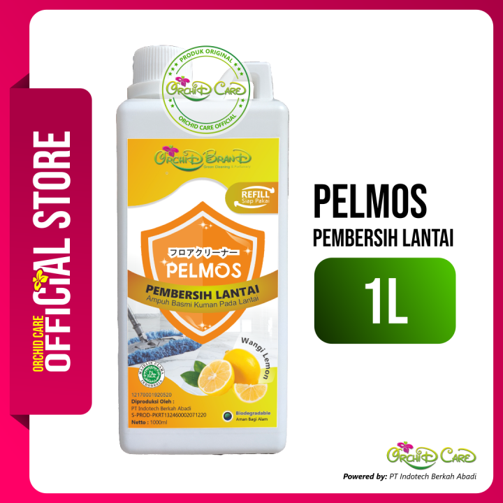 Cairan Pembersih Lantai Rumah Kantor 1 Liter Pelmos Anti Kuman Aroma Lemon Fresh