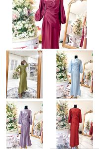 Ada Jumbo Vina Dress Wanita Satin Silk Premium Dress Bridesmaid Pakaian Wanita Muslim