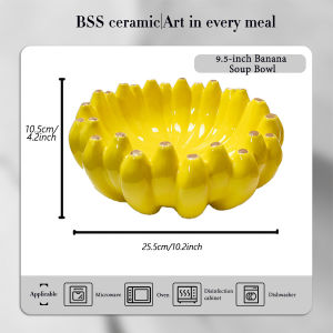 HongDian Peralatan makan keramiklukisan bawah glasirmangkuk sup berbentuk pisang keramik tiruanbentuk pisang yang lucuperalatan makan keramik tiruanmudah dibersihkanboleh digunakan dalam mikrofonovenmesin pencuci piring.Ceramic tablewaresoup bowl
