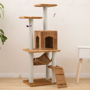 Cat Condo Cat Scratching Tree Cat Tower With Sisal Scratching Pole And Hammock Kitten House Cat Climbing Rack