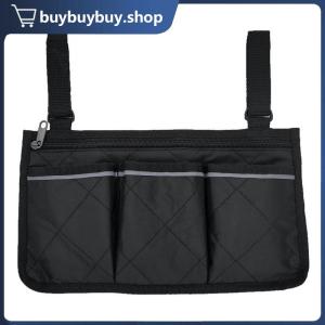 Black Wheelchair Armrest Bag Wheelchair Accessories Wheelchair Side Pouch For Wheelchair