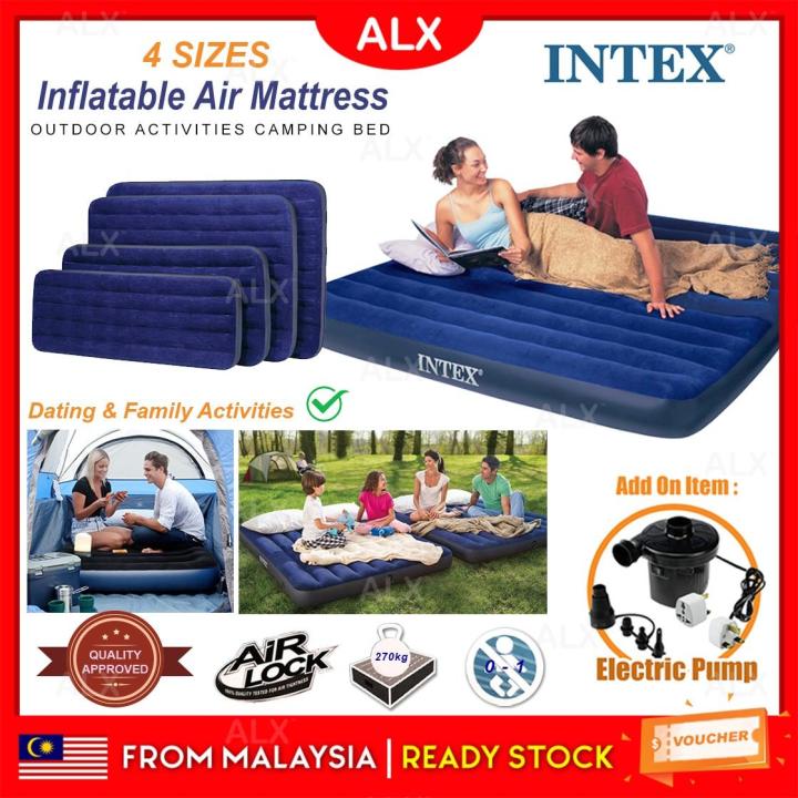 ALX Malaysia INTEX Dura Beam 4 Sizes Comfort Plush Inflatable Bed Air Mattress Rest Raised Downy Airbed Outdoor Activities Camping Bed Katil Tebal Selesa Tilam Angin Pillow Plush Lazada Lazada