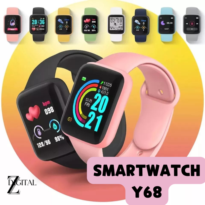 Y68 (Y68) SMARTWATCH / Jam Tangan Pintar Bisa untuk Mendeteksi Jantung High ...