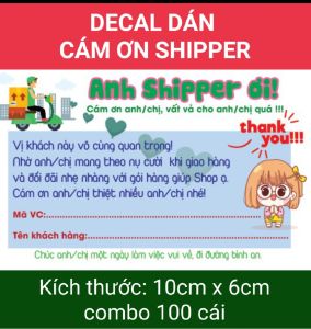 combo 100 Tem dán cảm ơn shipper NHÃN CÁM ƠN SHIPPER-MẪU 8