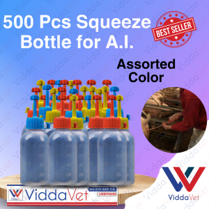 Viddavet 500pcs Squeeze Bottle for animals Plastic Boar Semen Squeeze Bottle Artificial Insemination Pig Semen Bottle for animals