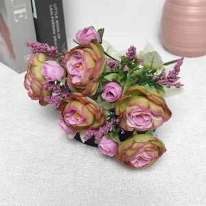 Tanaman Hias Artificial Mawar Mini Kuncup Mix Bunga Tangkai Hiasan Buket Plastik Dekorasi Vas PBP210