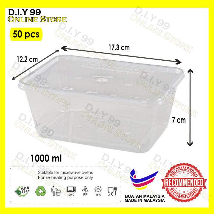 Tupper rectangular 1000 ml