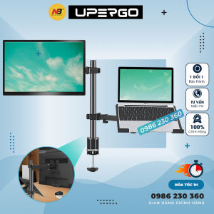 Giá Treo Màn Hình 17-32 Inch Tích Hợp Sẵn Giá Đỡ Laptop M074 / Tải Trọng 8Kg - Tay 38 Cm - Lắp Đặt Kẹp Bàn