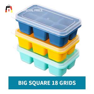 Cool Summer 37 Grids Ice Cube Molder Round / Diamond / Square Shaped Ice Cube Silicone Ice Cube Mold with Lid Ice Cream Tray Whiskey Cocktail Cold Drink