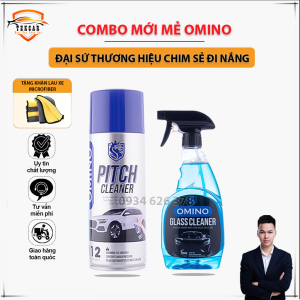 Bộ sản phẩm OMINO  Xịt Tẩy Nhựa Đường M12 450ml & Nước Rửa Kính M86 500ml Chính Hãng Omino Vietnam