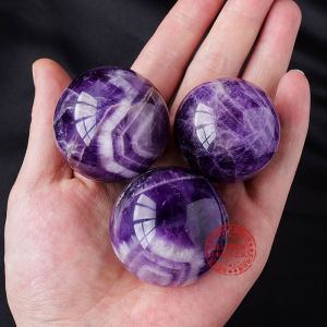 LZD  Natural Amethyst Ball Decoration   Dream Purple Crystal Ball   Amethyst Rock Polished Home Crafts Ornaments