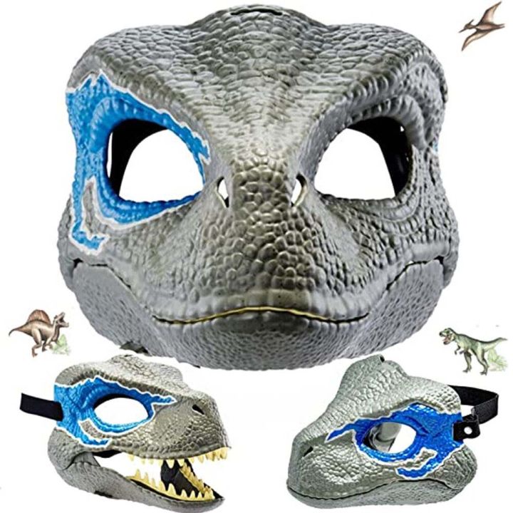 Jurassic World Velociraptor BLUE Dinosaur Dino Moving Mask - Camp ...