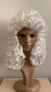 Production of lawyer wig cap bob white spiral curl judge COS Anime headgear for men