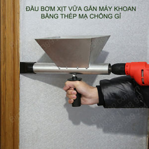 Dụng cụ bơm vịt vữa cầm tay gắn máy khoan bằng thép mạ chống gỉ có 4 đầu