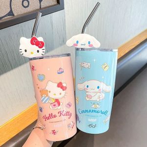 Sanrio Bình Nước Giữ Nhiệt Bằng Thép Không Gỉ 304 in Họa Tiết Hoạt Hình My Melody Cinnamoroll Kawaii
