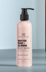 Botanic Hearth British Rose & Almond Body Wash Shower Gel for Women & Men with Shea Butter | Moisturizing & Softening Body Wash for Men & Women | Sulfate & Paraben Free | 245ml