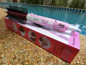 หวีไฟฟ้า หวีฟินนี่ หนีบตรงได้ ม้วนลอนได้ งุ้มปลายได้ เครื่องหนีบผม ที่หนีบผม -Finny-allinone