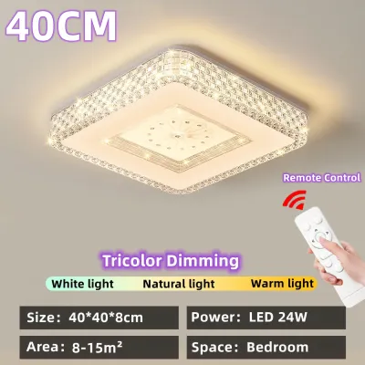 Minimalistic LED Ceiling Light Modern Style Tricolor Dimmable Energy Saving 80% Ceiling Lamp Bedroom Light Living Room Light Indoor Lighting