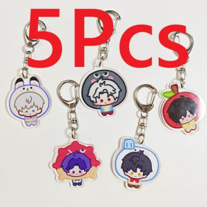 5Pcs/Lot Love and Deepspace Game Merchandise Acrylic Keychains Xia Yizhou Qi Yu Qin Che Shen Xinghui Li Shen Character Bag Charms Collectible Accessories