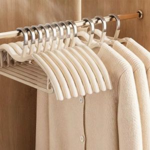 STYLETENK 1pcs M-shape Clothes Hangers Anti Slip Short Neck Clothes Rack Household Durable Wardrobe Hanger For Home Closet Organization