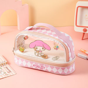 Dễ Thương Sanrio Sáng Tạo PVC Dung Tích Lớn Bút Túi Đựng Bút Chì Hoạt Hình Kuromi My Melody Cinnamoroll Hello Kitty Hộp Bút Chì Sinh Viên Văn Phòng Phẩm
