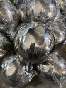 TRÁI CHÂU INOX - QUẢ CẦU INOX ĐƯỜNG KÍNH 100MM CÓ ỐC VÀ TY.