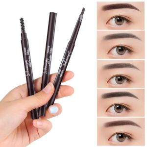 2 in 1 Eyebrow Pencil Automatic Rotation Beginner Refill Waterproof Eyebrow Brush Long-Lasting