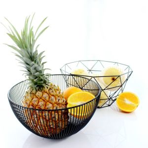 [SG SELLER] Fruit Container Basket Iron Wire Organizer Vegetable Rack Storage Tray Holder Table Snack Bowl Large