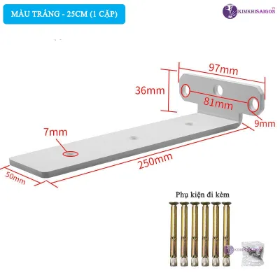 Bộ 2 Giá Đỡ Kệ Chữ T Pát Sắt Đỡ Kệ Gỗ Treo Tường Dày 5mm Chắc Chắn PGT-04 Kim Khí Sài Gòn