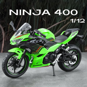 【RUM】1:12 Scale Kawasaki Ninja 400 Alloy Motorcycle Model Light & Sound Effect Diecast Car Toys for Boys Birthday Gift Kids Toys Car Collection