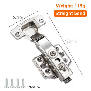 [✅SG Stock]10 pc Stainless Steel Cabinet Hinge Soft Close with Hydraulic Damper Buffer Quiet Closing Cabinet Door Hinges Kitchen Cupboard Home Furniture Full-Overlay
