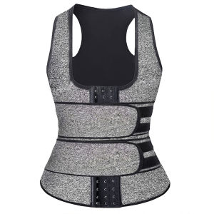 Mens Neoprene Sports Vest Tummy Tuck Corset ZipUp Vest