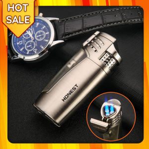 Bật lửa khò 3 tia Honest BCZ-3032 nhìn thấy ga - Hộp quẹt khò 3 tia - Nhiều Màu (KHÔNG CHỨA XĂNG GAS)