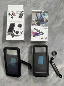 Waterproof Touch Screen Motorcycle Phone Mount Handlebar & Mirror Mount Anti-Shake Holder for Delivery Riders Electric Scooter Outdoor Navigation