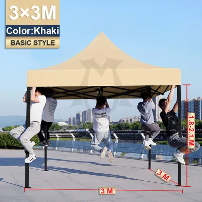 3x4.5M Outdoor Tent Sunshade Waterproof Retractable Tent with 4 Side Cover Heavy Duty Tent Cottage