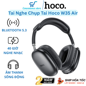 Tai Nghe Chụp Tai Hoco W35 Có Mic Chống Ồn Pin Siêu Trâu 40h Bluetooth V5.3 Kiểu Dáng Sang Trọng