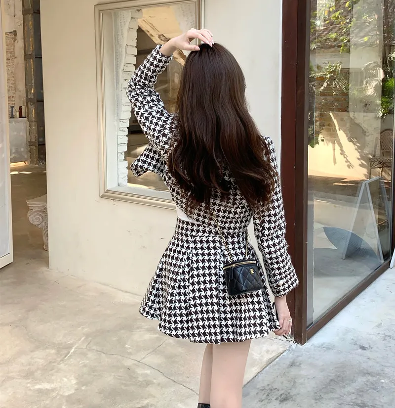 2022 Small suit female Korean style jacket + pleated skirt two