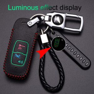 For HONDA Pcx 160 Click 160 ADV 160 PCX160 Remote Key Leather Case Cover Keychain