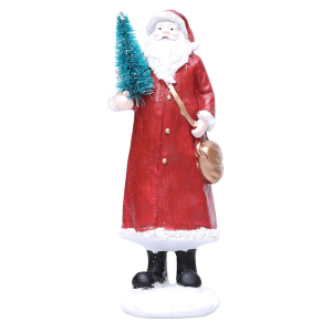 Artistic Santa with Bag Figurine Vibranted Color Smooth Easy Clean Decorative Piece For Winter Festival Display