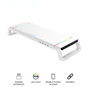 Gigaware Ice Coorel T1 RGB Desktop Monitor Riser Multifunction Foldable USB Computer Screen Riser