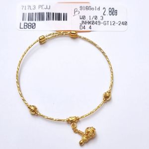 JIN JING GELANG TANGAN BUDAK EMAS 916 TULEN 2.68G/2.80G/2.95G/3.51G